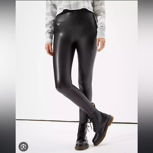 AE Faux Leather Highest Waist Legging - Picture 1 of 10